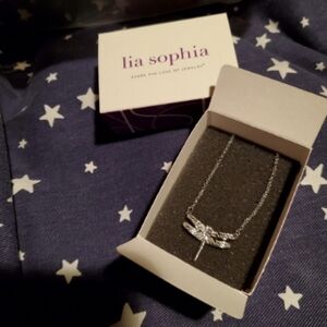 Lia Sophia Silver Dragonfly Pendant Necklace - Silver